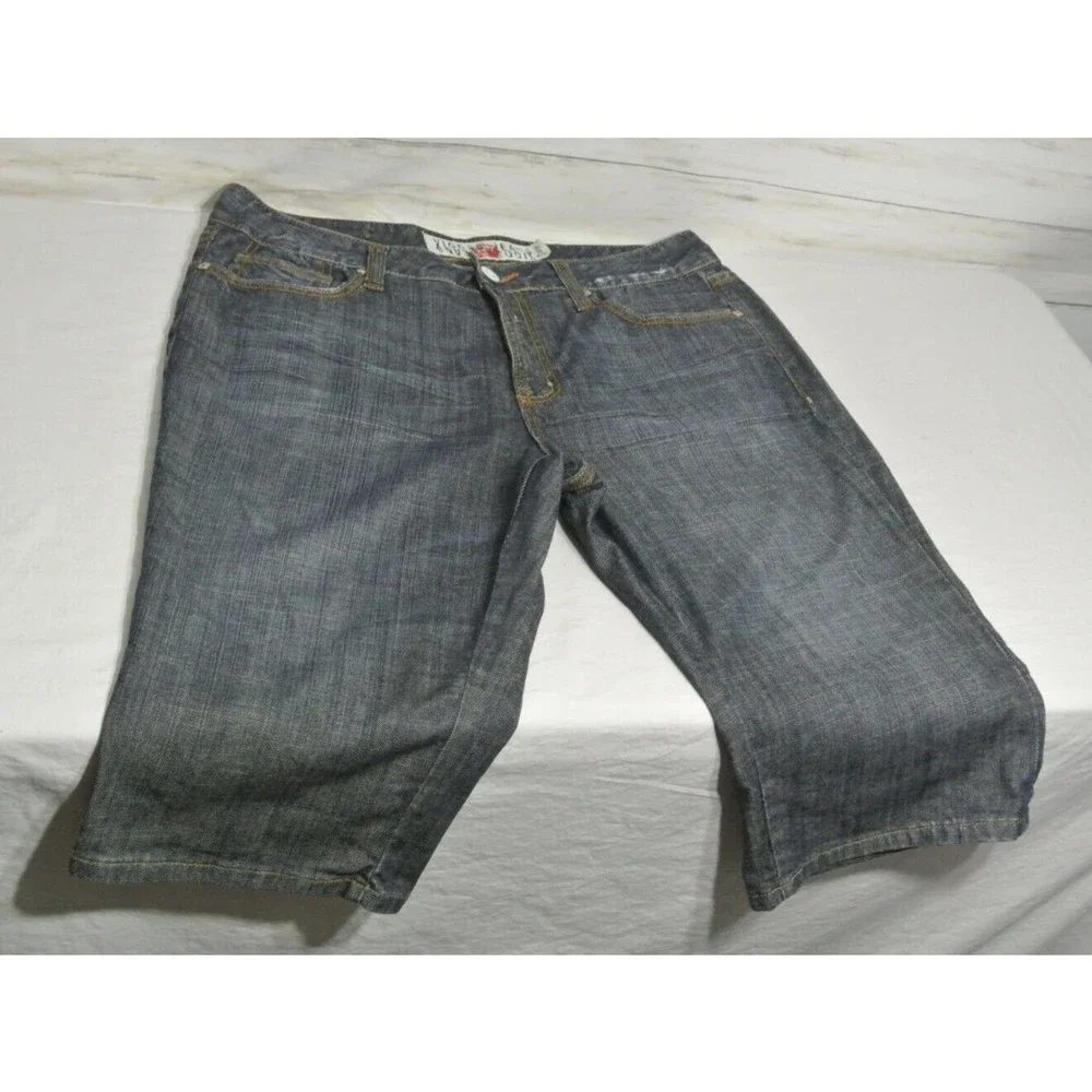 VIGOSS Size15/16 Blue Jeans Stretch LONG Bermuda Shorts 36